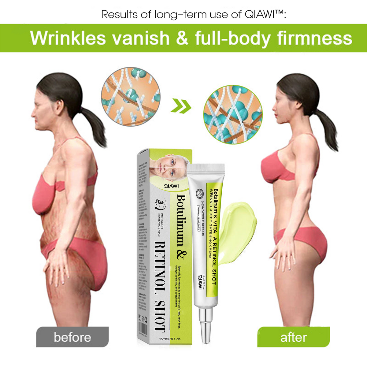 🔥Final 3 Hours: 70%OFF🔥 QIAWI™ Botulinum & Vita-A Retinol Shot Wrinkle-Lift Tightening cream✨